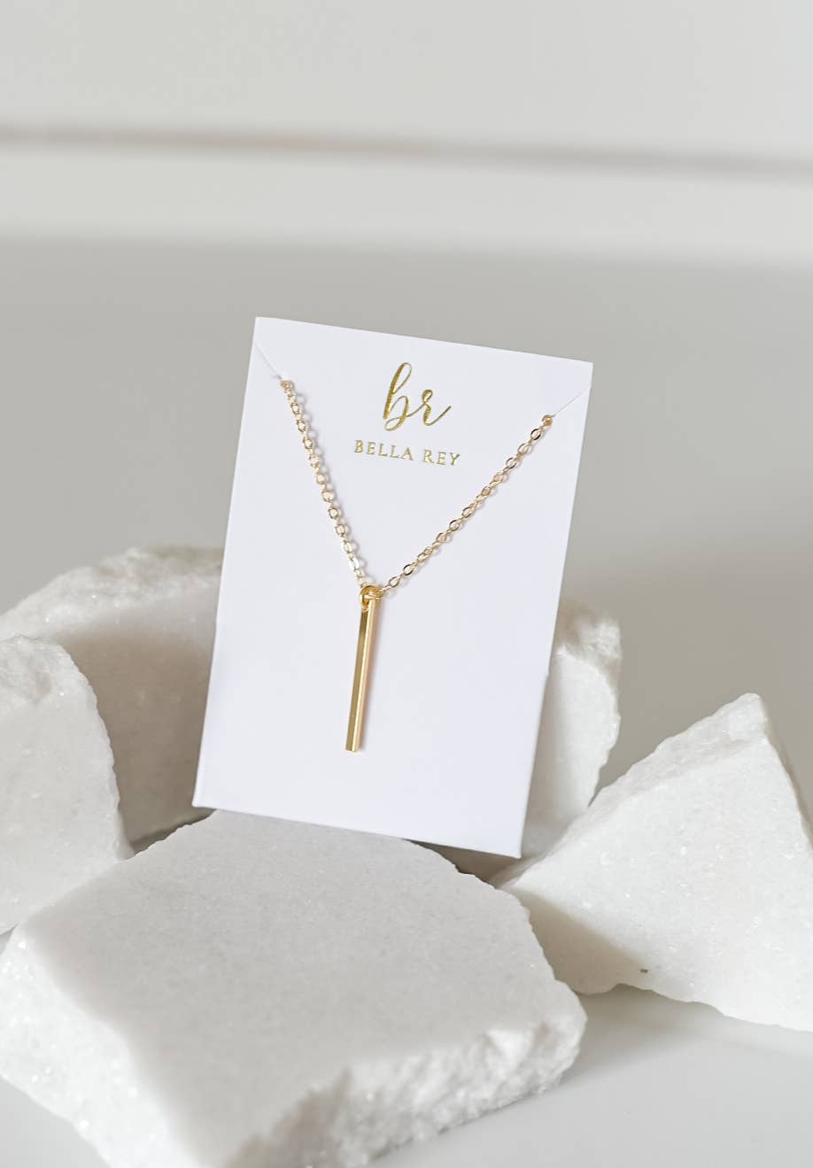 Arlee dainty bar charm necklace 18k gold plated 