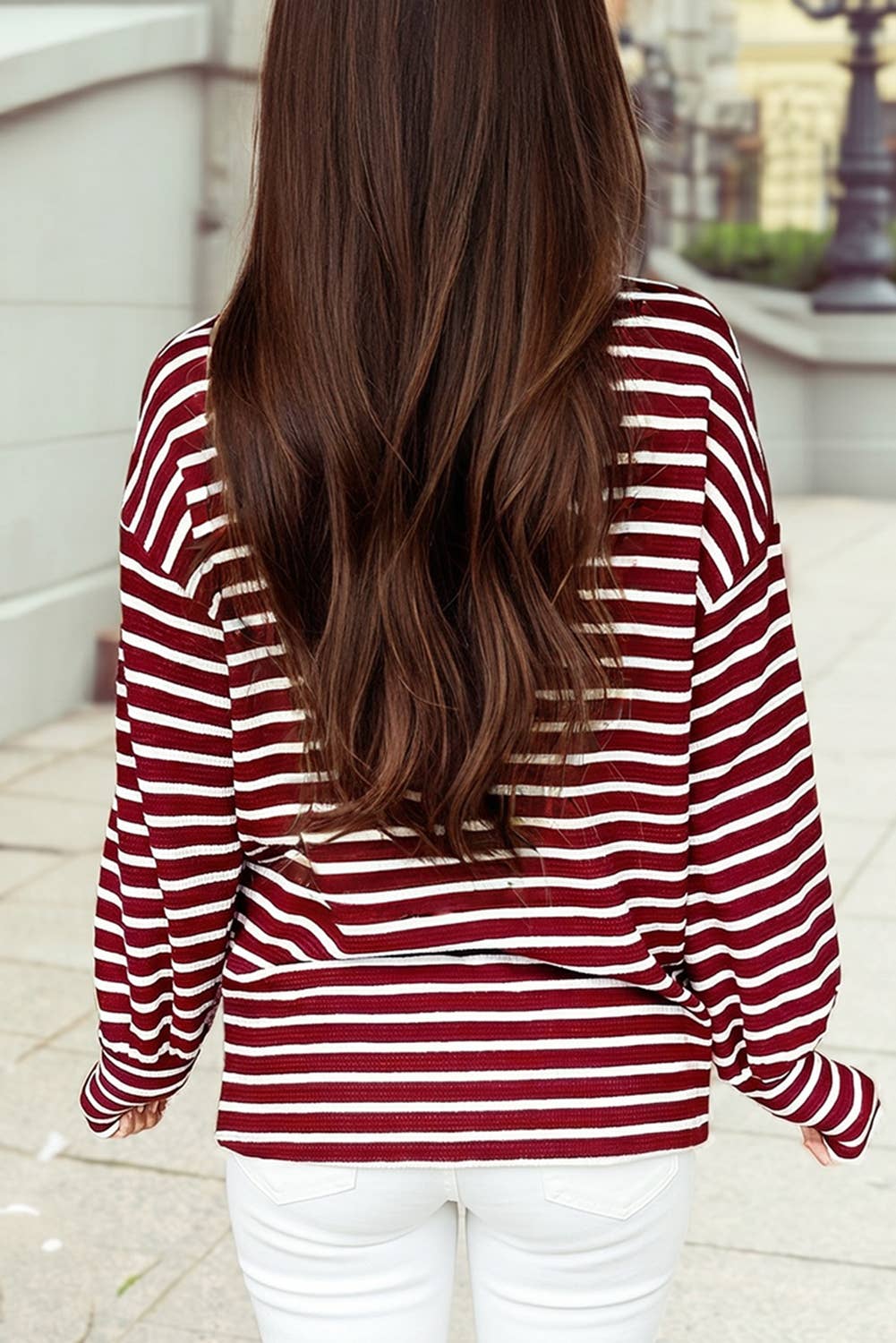 Drop Shoulder Long Sleeve Casual Top