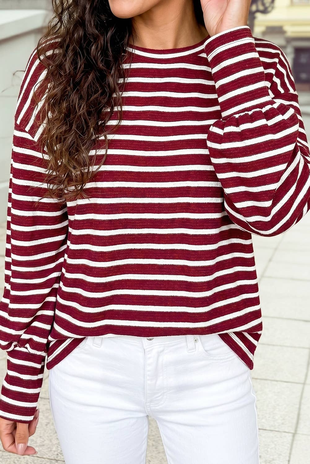 Drop Shoulder Long Sleeve Casual Top