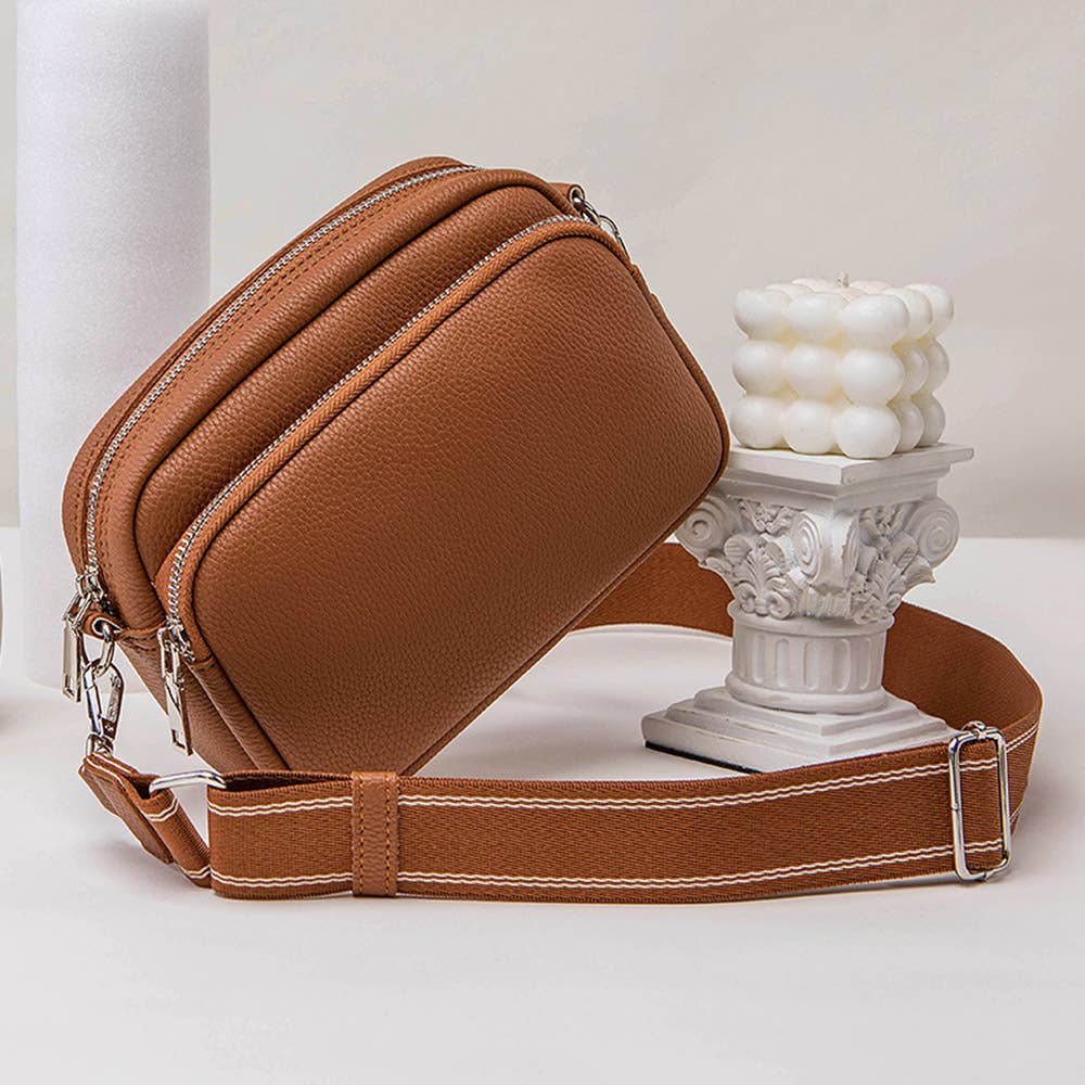 Solid Color Single Shoulder Zipper Bag