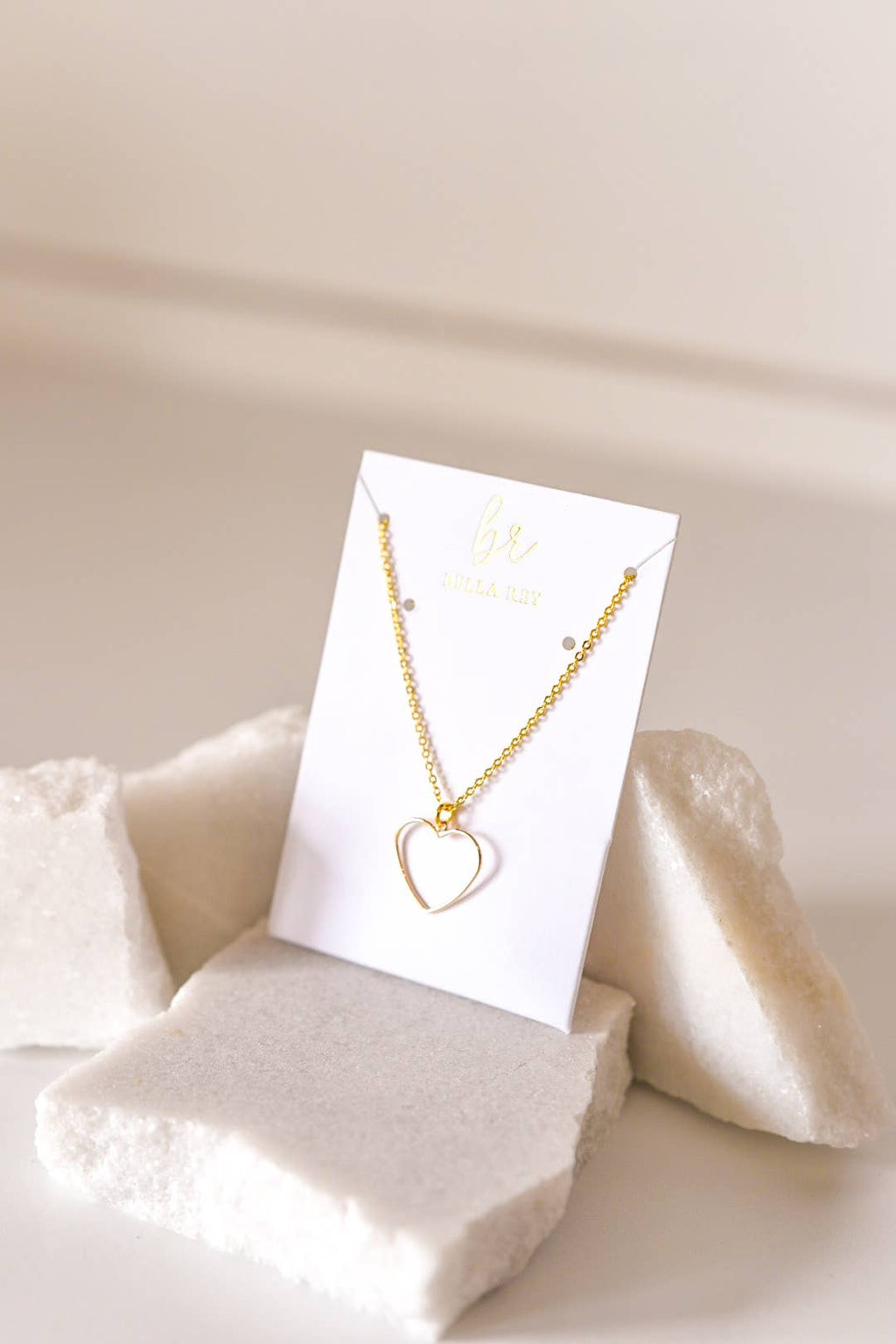 Dainty heart charm necklace 18k gold plated