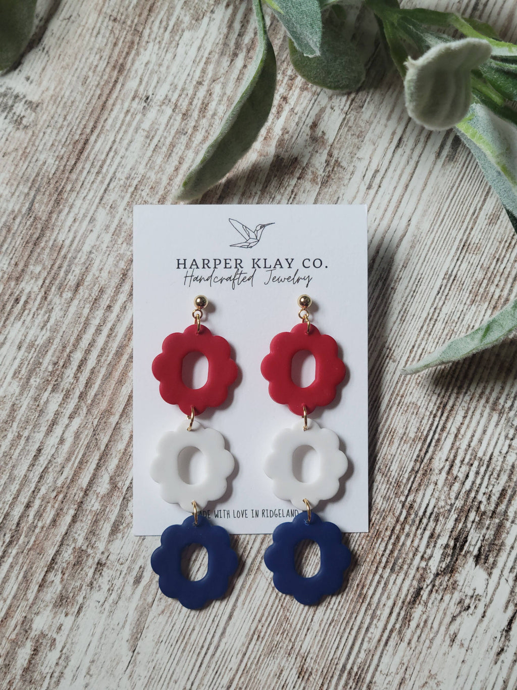 The America Set- Polymer Clay 4th of July Earrings