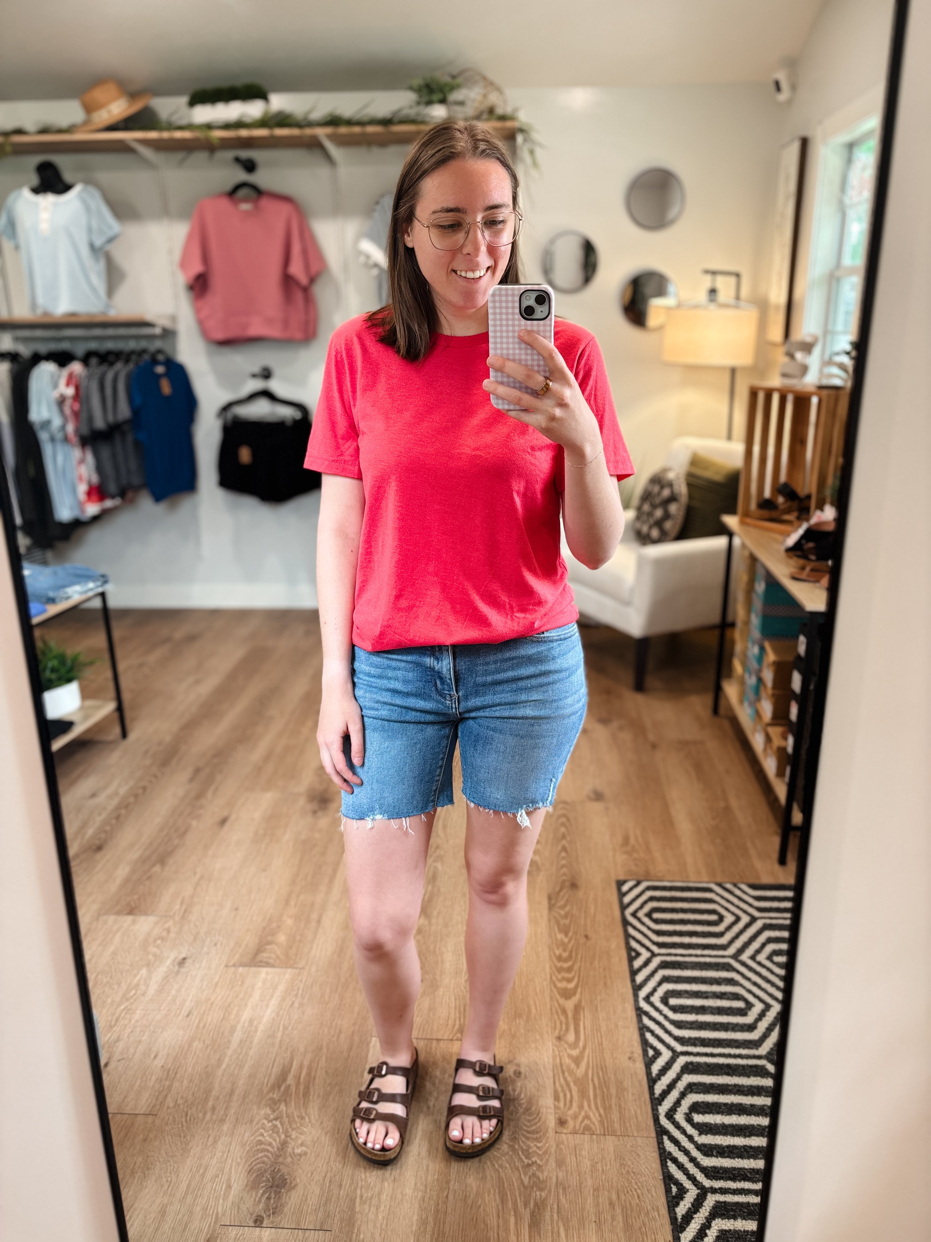 Heather Red Basic Tee