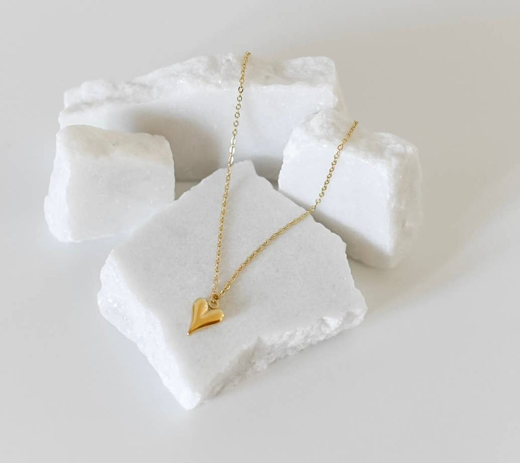 Victoria dainty heart charm necklace 18k gold plated 