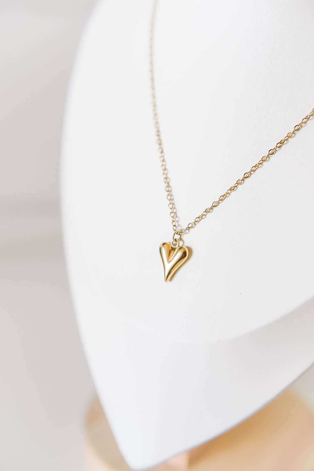 Victoria dainty heart charm necklace 18k gold plated 