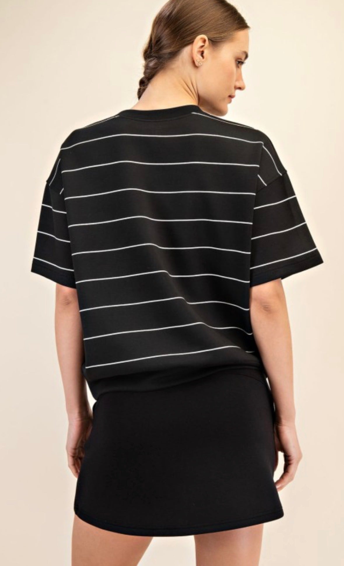 Scuba Stripe Basic Short Sleeve Top