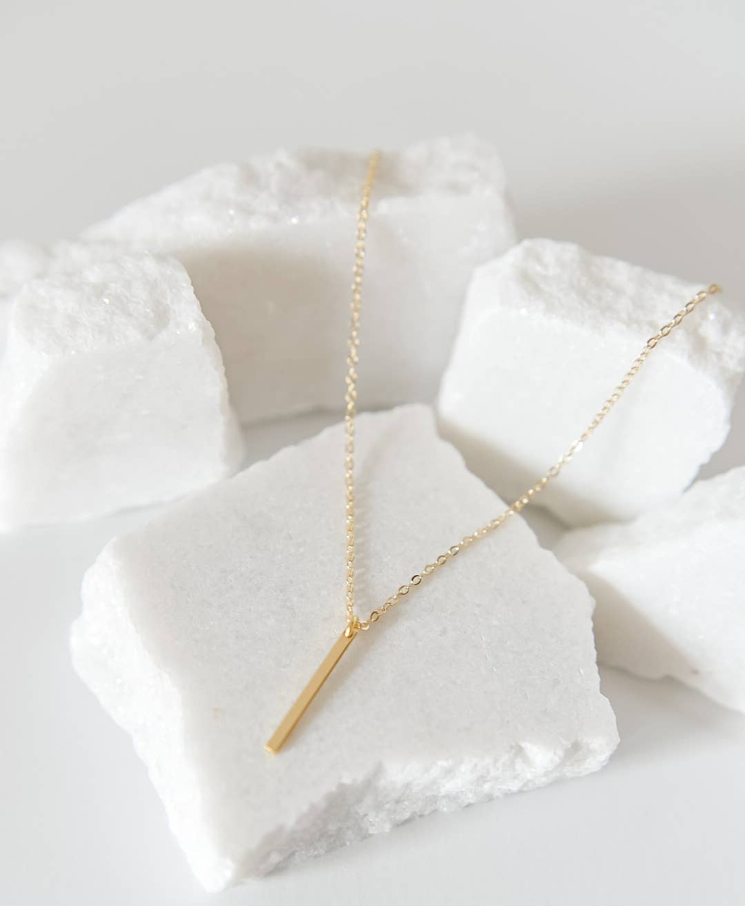 Arlee dainty bar charm necklace 18k gold plated 