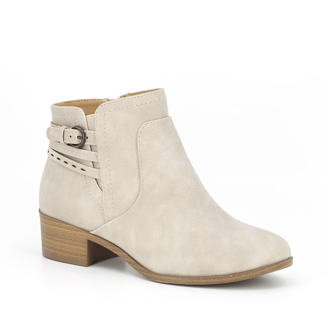 Chunky Heel Buckle Ankle Boots