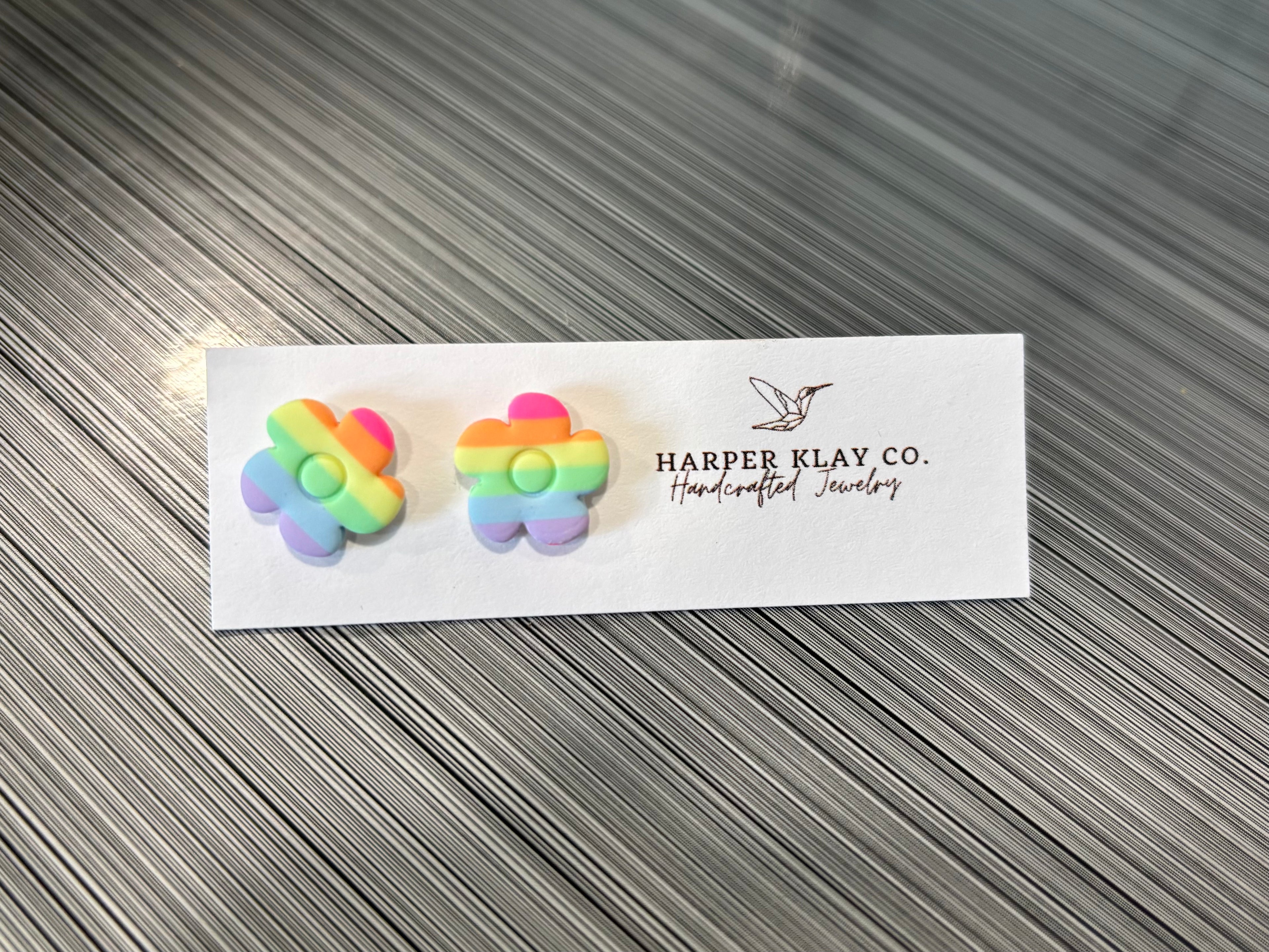 Rainbow floral earrings