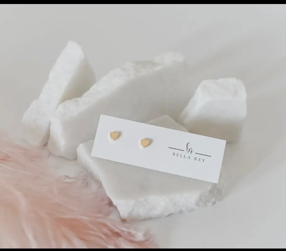 Corley Gold Plated Heart Stud Earrings