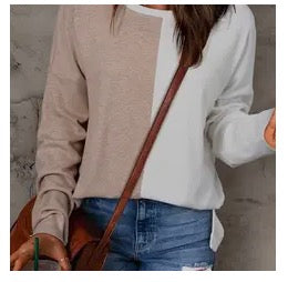 Basic Daily Color Block Long Sleeve