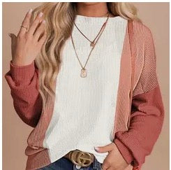 Pink Color Block Sweater
