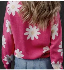 Pink Daisy Sweater