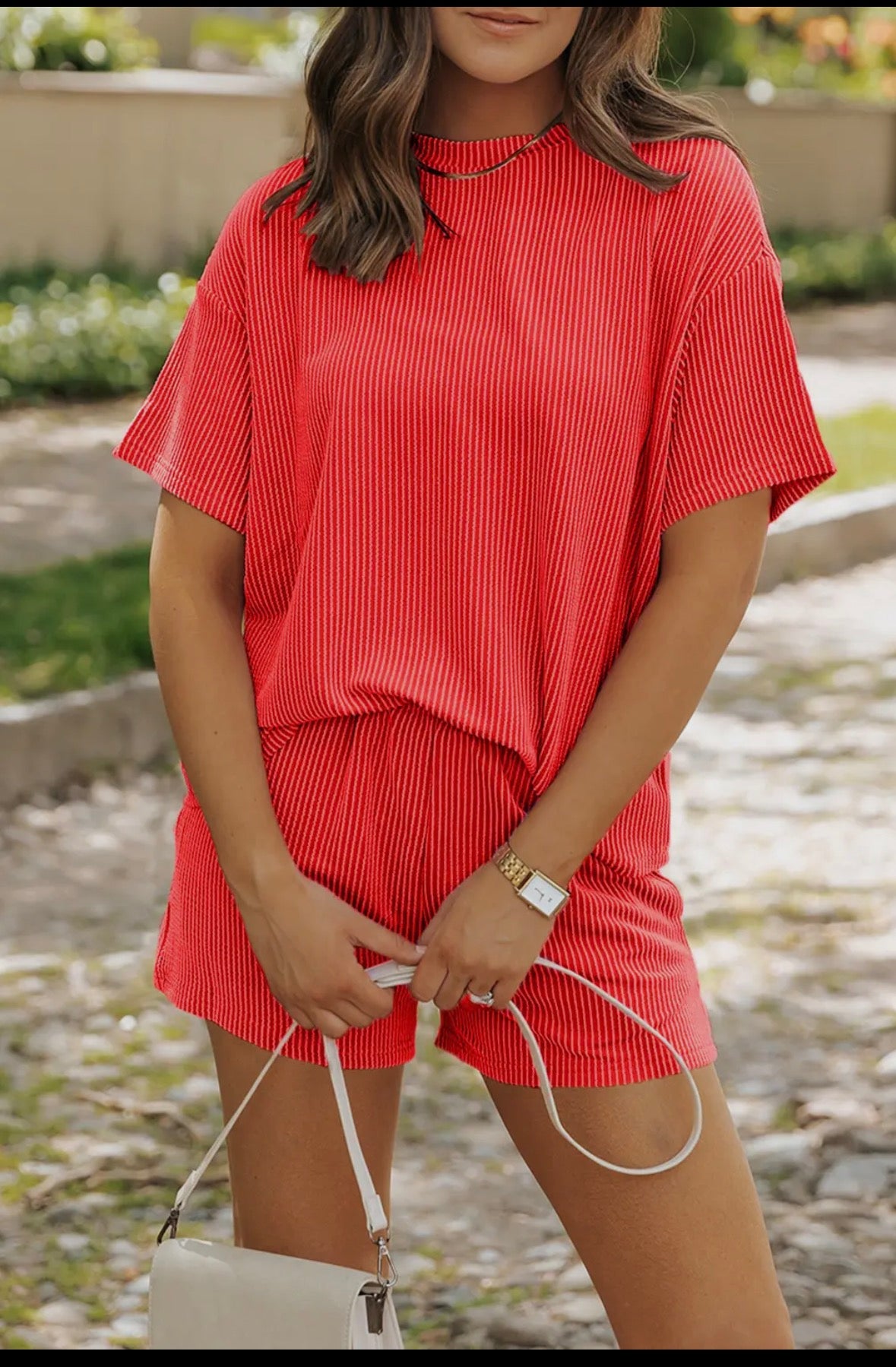 Ribbed T-Shirt and Short Set