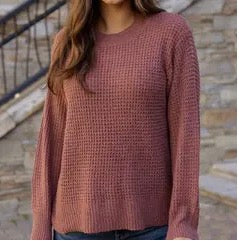 Heather Waffle Knit Sweater