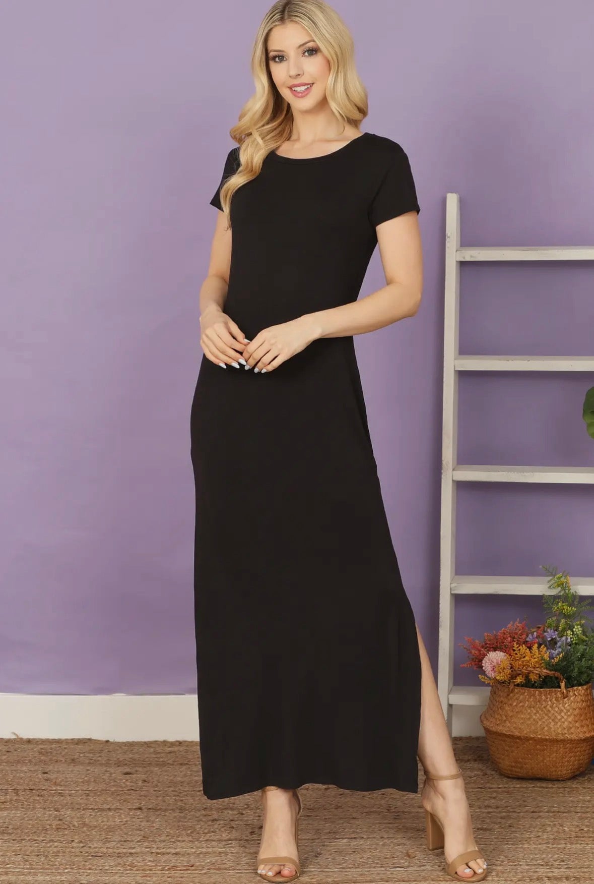 Black Maxi Dress With Side Slit