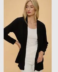Black Ribbed Cardigan