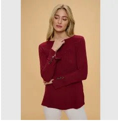 Red Long Sleeve With Button Details