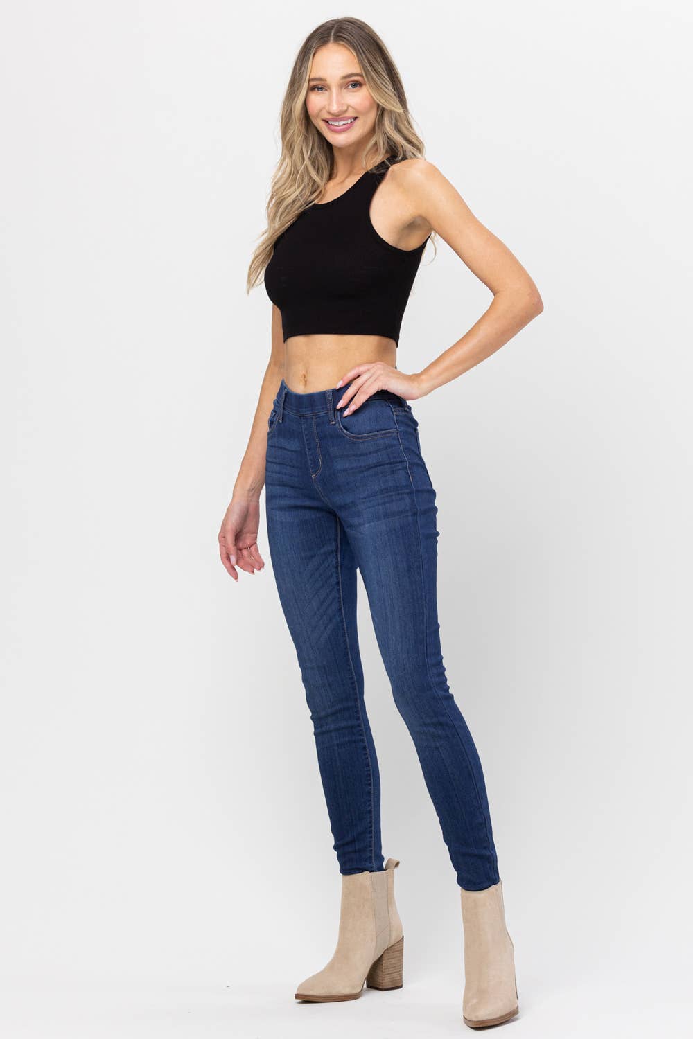 Mid Rise Pull On Skinny - Retro/Vintage Look