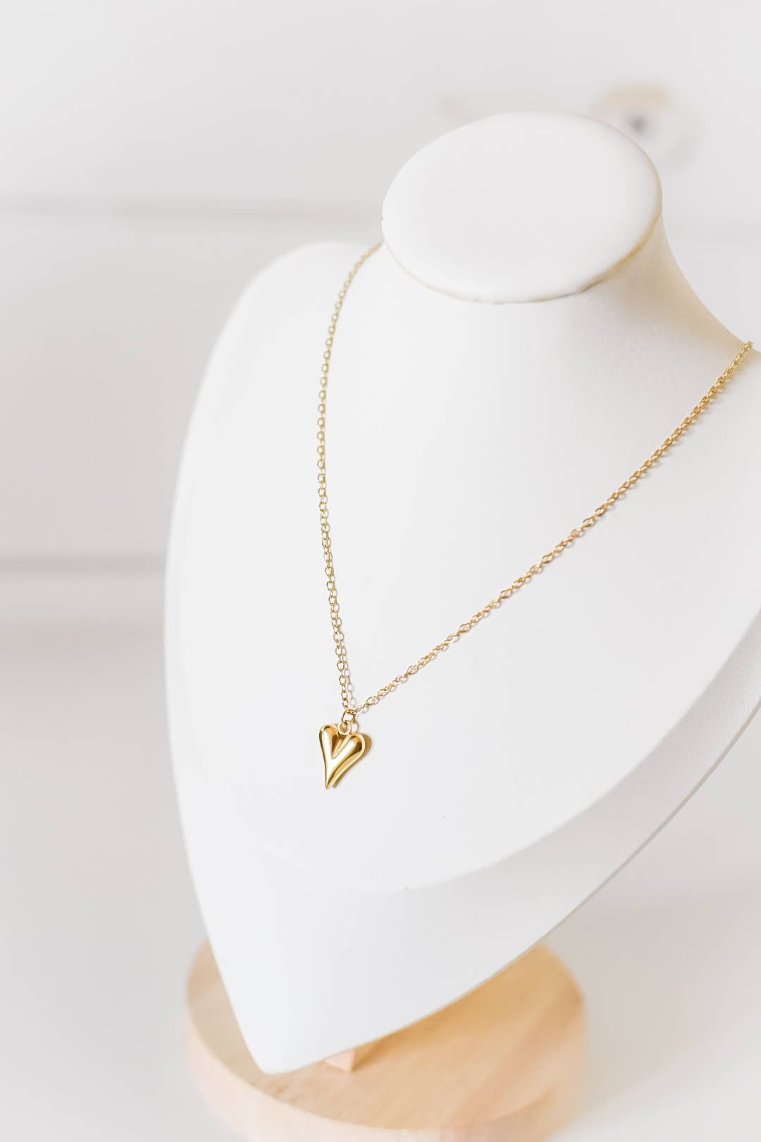Victoria dainty heart charm necklace 18k gold plated 