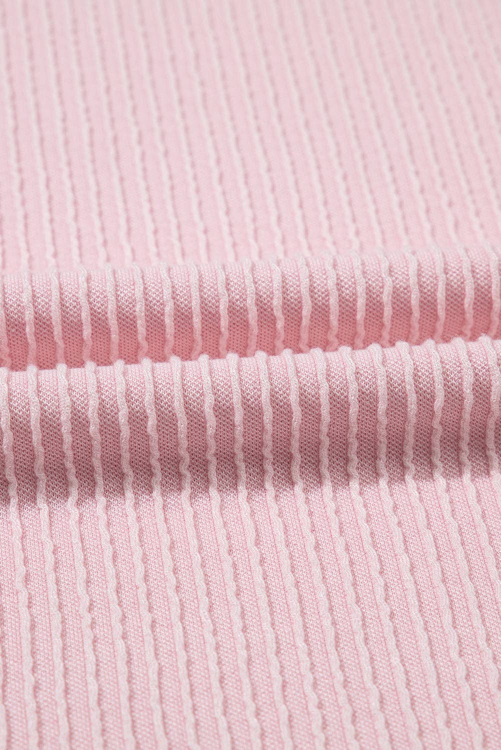 Colorblock Corded Knit Crew Neck Tee