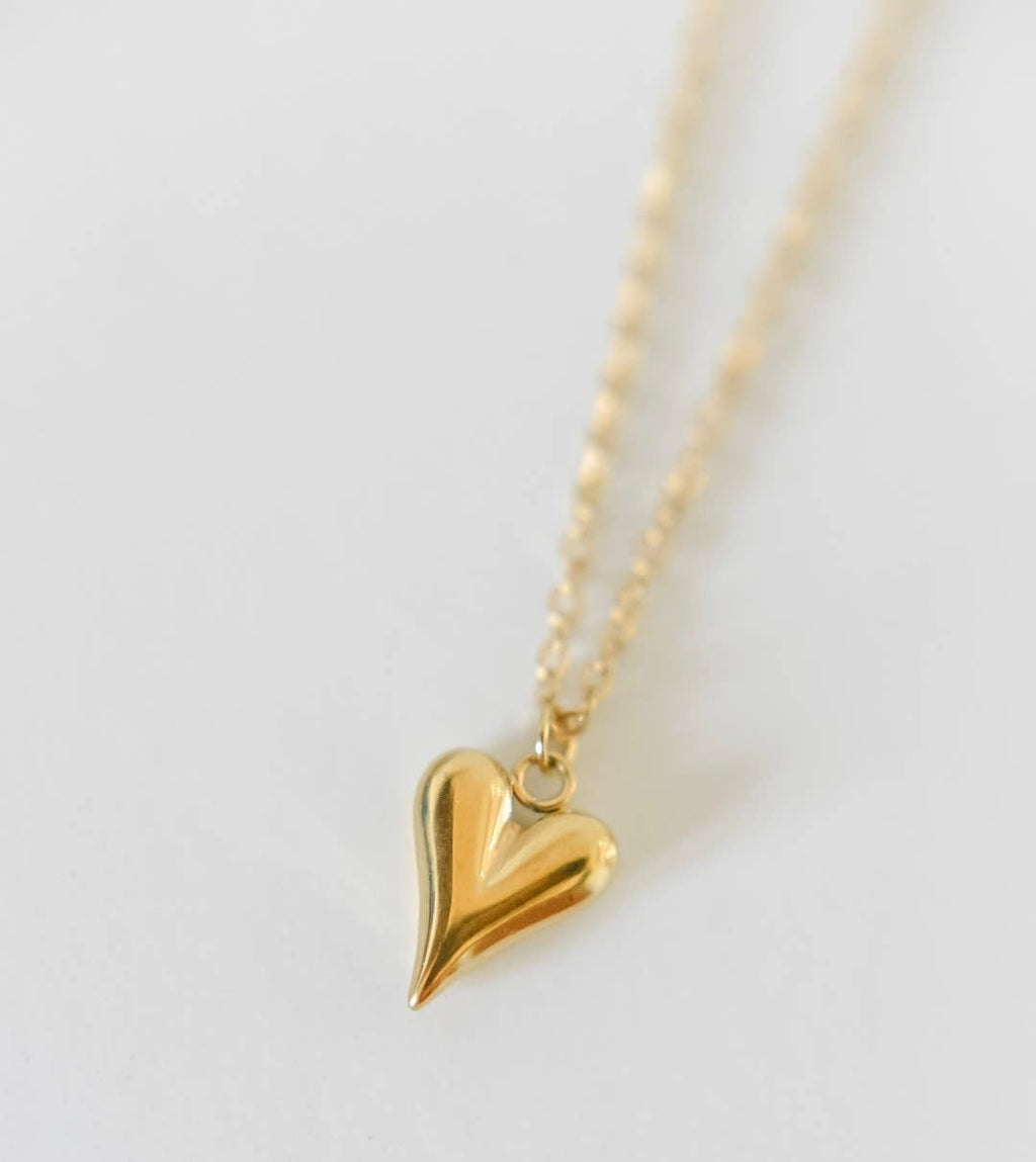Victoria dainty heart charm necklace 18k gold plated 