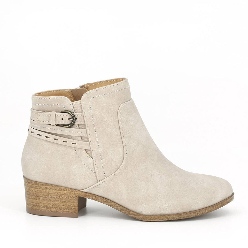 Chunky Heel Buckle Ankle Boots