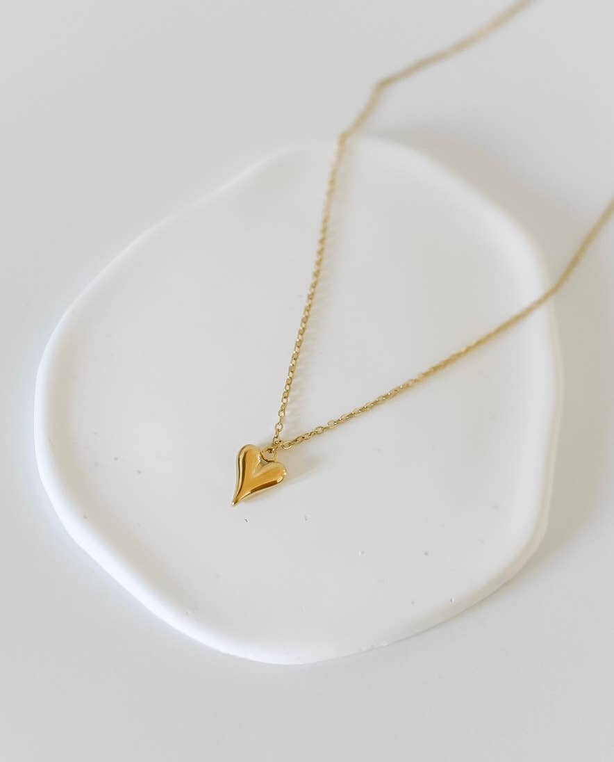 Victoria dainty heart charm necklace 18k gold plated 